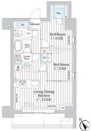 ライオンズフォーシア築地ステーション 703 間取り図