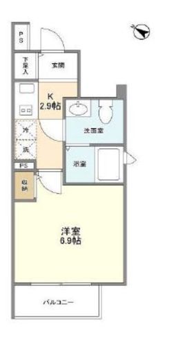 ウェルスクエアイズム初台 101 間取り図