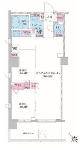 レジディア荻窪Ⅲ 209 間取り図