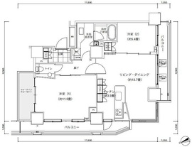 パークキューブ愛宕山タワー 2602 間取り図