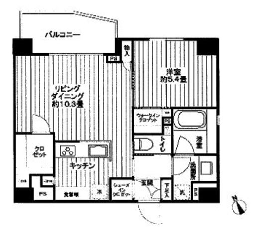 フレシア中目黒 601 間取り図