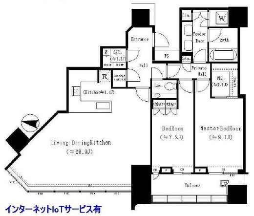 パークコート渋谷ザタワー 34階 間取り図
