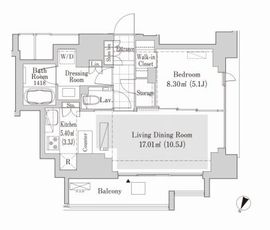 リブクオーレ神保町 1402 間取り図