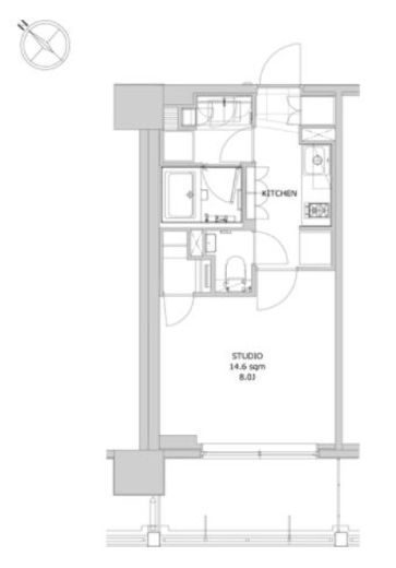 ディームス日本橋水天宮 403 間取り図