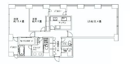 虎ノ門タワーズレジデンス 35階 間取り図