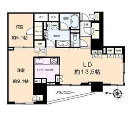 ザ・パークハウス小石川後楽園 14階 間取り図