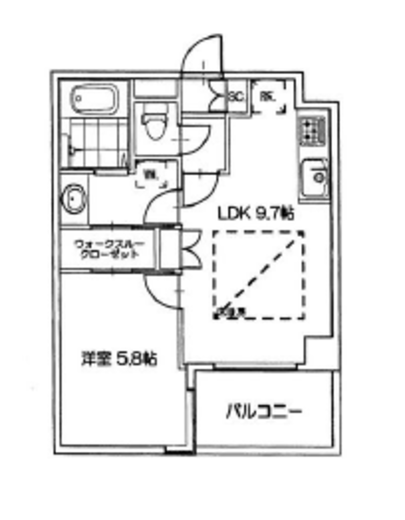 リシェ駒場東大前 5階 間取り図