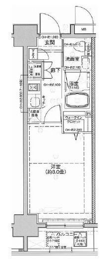 J･ワザック両国 8階 間取り図
