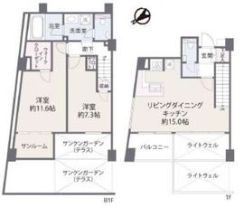 ピアース中目黒 1階 間取り図