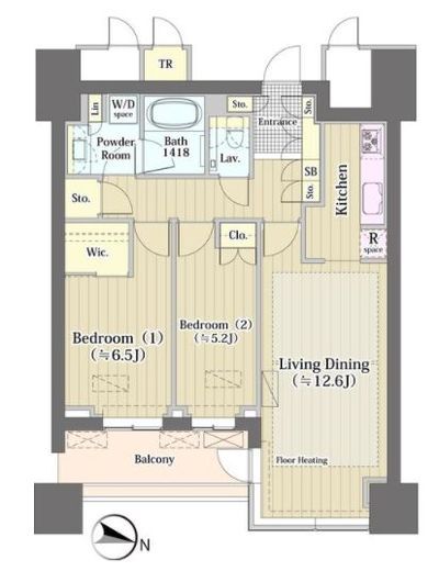 パークコート文京小石川ザ・タワー 18階 間取り図