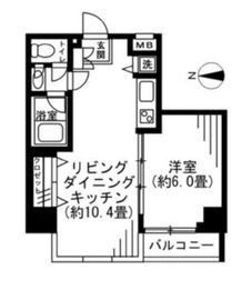 ソサエティ荏原中延 401 間取り図