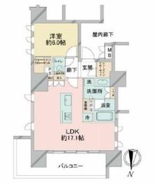 プレミスト新宿山吹 11階 間取り図