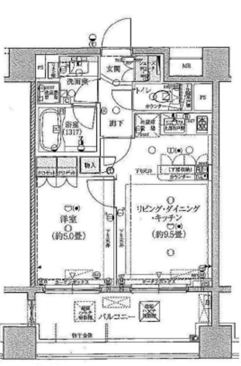 プライア渋谷 13階 間取り図