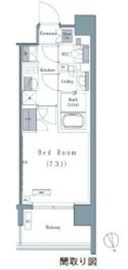 プレジリア新富町 1101 間取り図