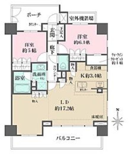 ザ・パークハウス東品川 6階 間取り図
