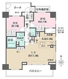 ザ・パークハウス東品川 6階 間取り図