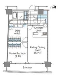 コンフォリア新宿イーストサイドタワー 2208 間取り図