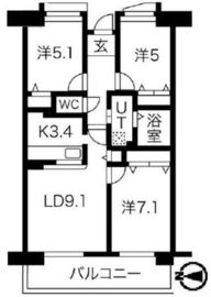 アクティ目黒駅前 2号棟 704 間取り図