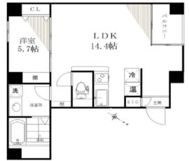 ライジングプレイス月島 4階 間取り図