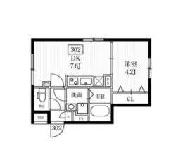 エルファーロ神楽坂 302 間取り図