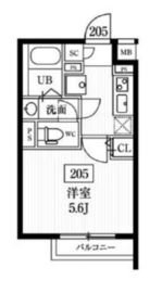 エルファーロ神楽坂 205 間取り図