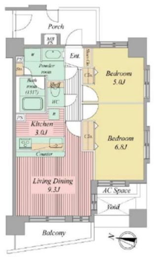 ライオンズマンション西麻布シティ 8階 間取り図