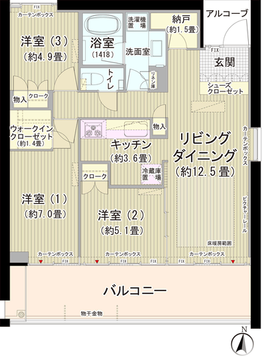 ガーデニエール砧ウエスト 410 間取り図