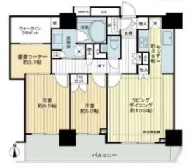 ライオンズ四谷タワーゲート 25階 間取り図