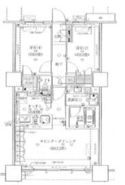 プライムパークス品川シーサイド ザ・タワー 23階 間取り図