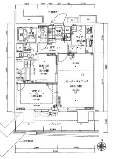 アーバンドックパークシティ豊洲タワー 24階 間取り図