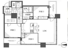 クレストプライムタワー芝 13階 間取り図