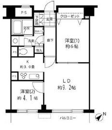 ルシマン月島 1109 間取り図