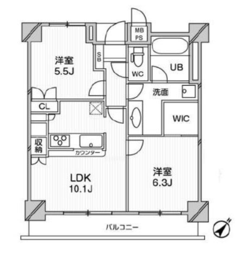 アーデンタワー新中野 1302 間取り図