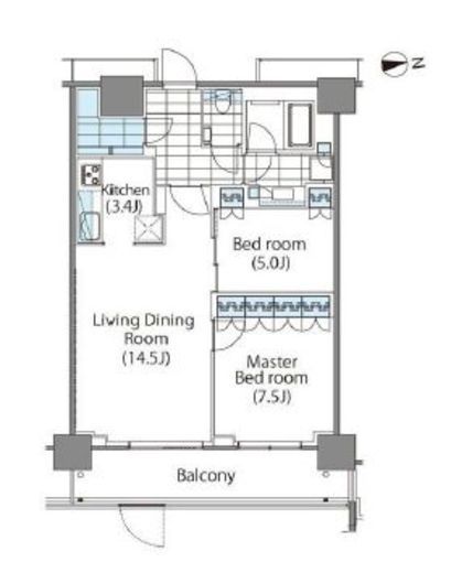 コンフォリア新宿イーストサイドタワー 519 間取り図