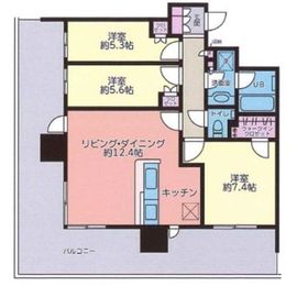 パークコート浜離宮ザ・タワー 4階 間取り図