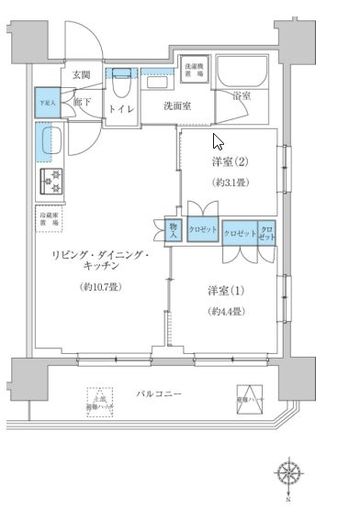 レジディア蒲田プレイス 1303 間取り図
