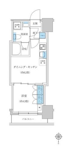 レジディア蒲田プレイス 302 間取り図