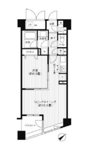 コスモリード新宿余丁町 104 間取り図