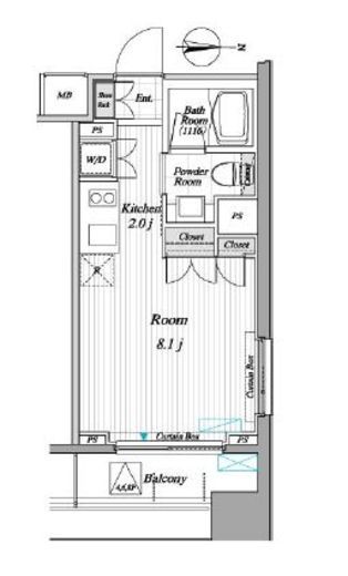 レジディア錦糸町2 809 間取り図