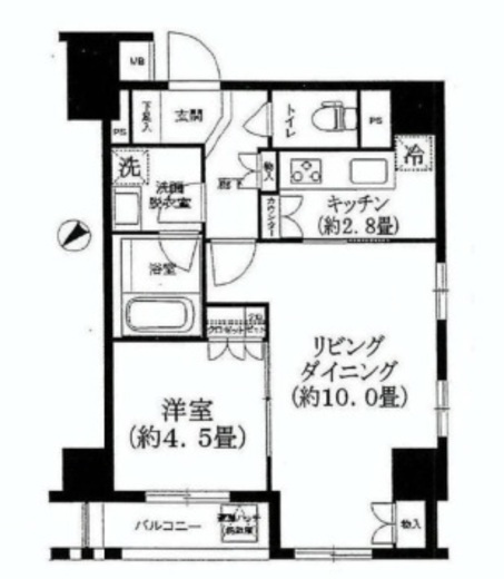 グランスイート銀座レスティモナーク 4階 間取り図