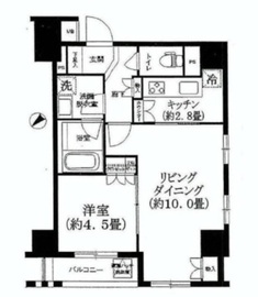 グランスイート銀座レスティモナーク 4階 間取り図