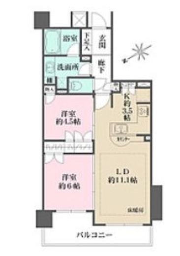 ファミール芝公園グランスイートラ・ヴィル 8階 間取り図