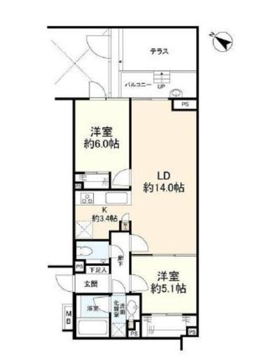 ディアナコート目黒祐天寺 地下1階 間取り図