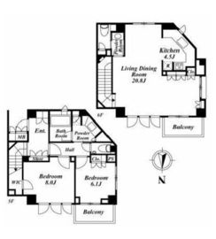 リテラス白金台 5F2 間取り図