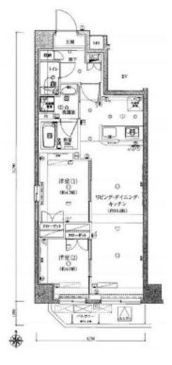 リヴシティ両国四番館 3階 間取り図