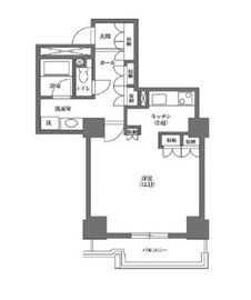 文京グリーンコートビュータワー本駒込 B505 間取り図