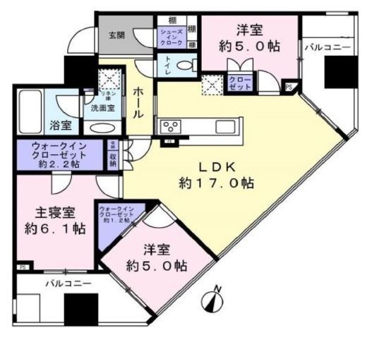 パークタワー上野池之端 15階 間取り図