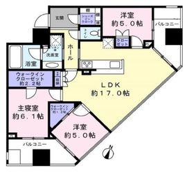 パークタワー上野池之端 15階 間取り図