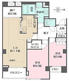 高輪・伊皿子坂ハイツ 3階 間取り図