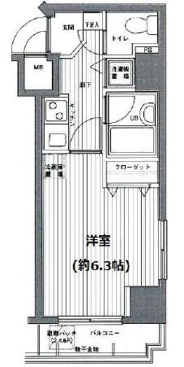 グランド・ガーラ麻布十番 6階 間取り図